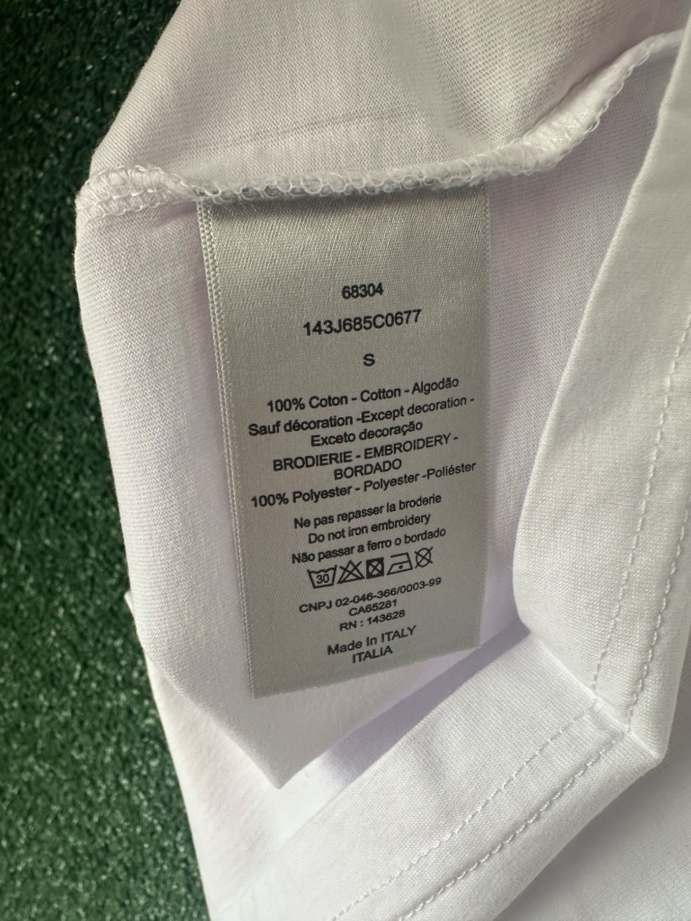 Dior Peter Doig Men T Shirt Embossed Logo Grewneck White S Cotton Made in Italy - Picture 4 of 4
